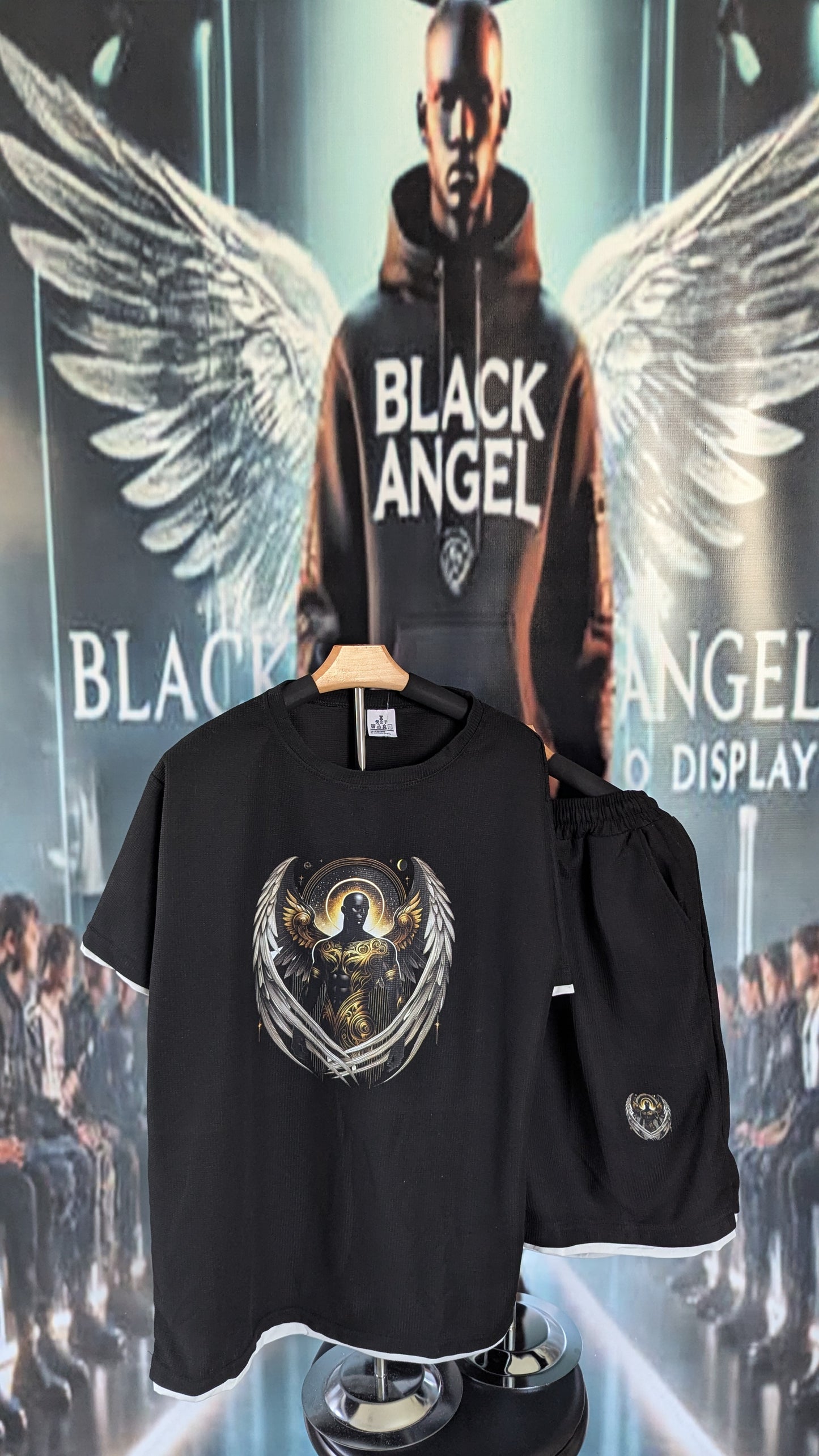 BLACK ANGEL MEN'S SHORT SET